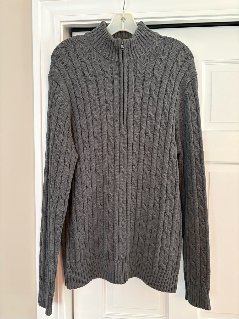 Izod Charcoal Cable Zip-Up Sweater
